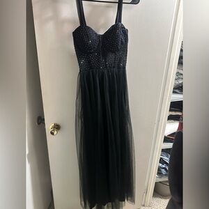 Windsor Black Mesh Detail Dress